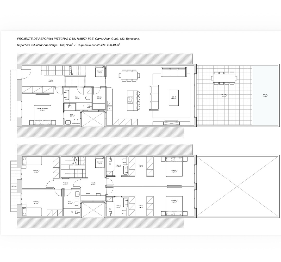 Planos 1 — CASA PARA CONSTRUIR EN CALLE JUAN GUELL ( OPCIÓN PISCINA Y PARQUING)